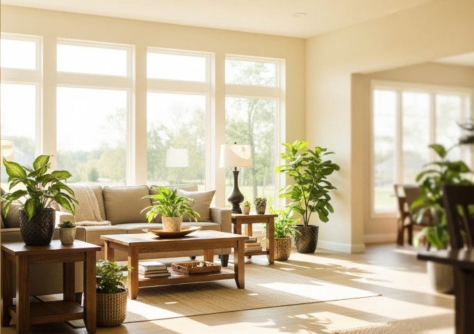 Casa luminosa con luce naturale per ridurre consumi elettrici e risparmiare energia