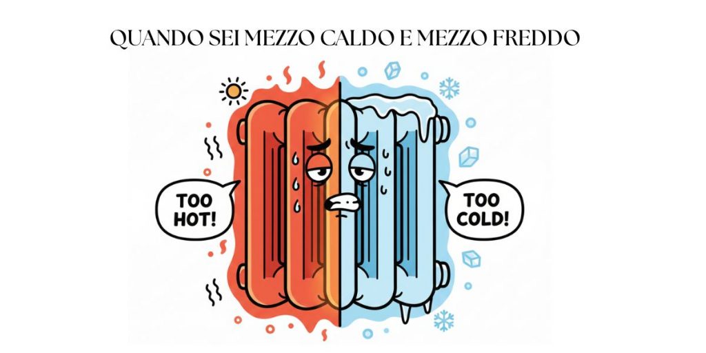 Meme termosifone: quando sei mezzo freddo e mezzo caldo...